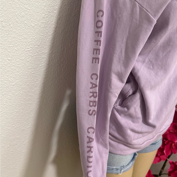 Aerie Light Purple Hoodie with Sleeve Text - Picture 6 of 6